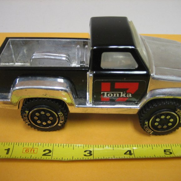 Vintage 1979 TONKA TRUCK 4x4 Silver Chrome & Black Pick Up Pickup Truck - Picture 5 of 6
